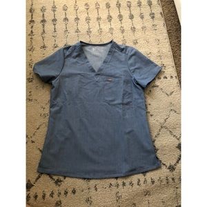 Figs Catarina Heather indigo scrub top S